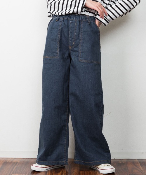 atONE（アットワン）の「atONE ウエストゴムストレッチデニムベイカーパンツ（デニムパンツ・レディース・ワンウォッシュ/ブルー/ライトインディゴブルー・4L/M/3L/L/LL）」の13枚目の写真