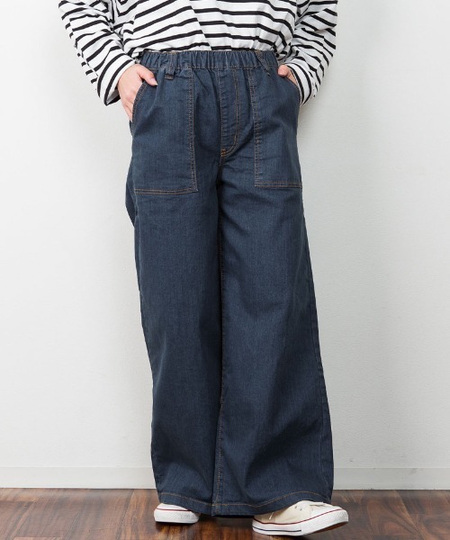 atONE（アットワン）の「atONE ウエストゴムストレッチデニムベイカーパンツ（デニムパンツ・レディース・ワンウォッシュ/ブルー/ライトインディゴブルー・4L/M/3L/L/LL）」の12枚目の写真