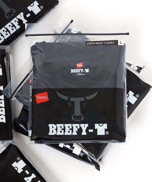 HANES（ヘインズ）の「Hanes/へインズ BEEFY/ビーフィー 無地 クルーネック 半袖Tシャツ/1P パックT/レディース メンズ（Tシャツ/カットソー・メンズ・ホワイト/グレー/ネイビー/ブラック/イエロー/ピンク/オレンジ/ブルー・S/L/XL/M）」の2枚目の写真