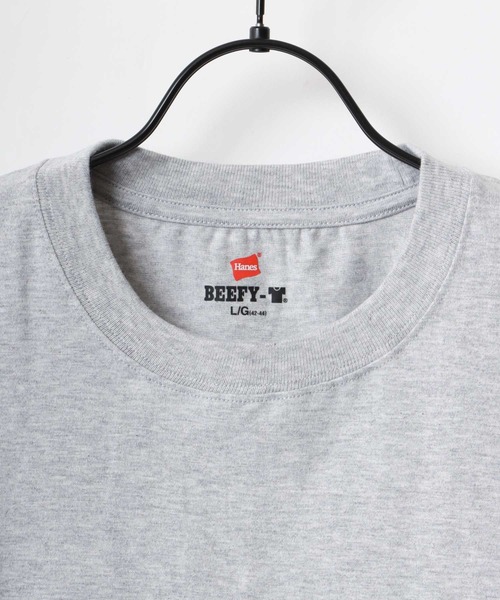 HANES（ヘインズ）の「Hanes/へインズ BEEFY/ビーフィー 無地 クルーネック 半袖Tシャツ/1P パックT/レディース メンズ（Tシャツ/カットソー・メンズ・ホワイト/グレー/ネイビー/ブラック/イエロー/ピンク/オレンジ/ブルー・S/L/XL/M）」の16枚目の写真