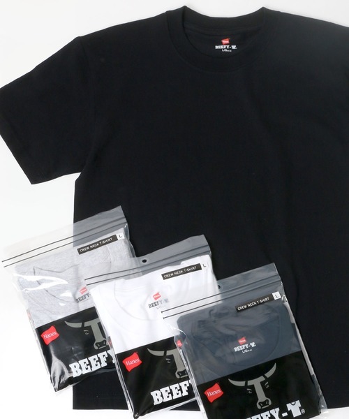 HANES（ヘインズ）の「Hanes/へインズ BEEFY/ビーフィー 無地 クルーネック 半袖Tシャツ/1P パックT/レディース メンズ（Tシャツ/カットソー・メンズ・ホワイト/グレー/ネイビー/ブラック/イエロー/ピンク/オレンジ/ブルー・S/L/XL/M）」の17枚目の写真