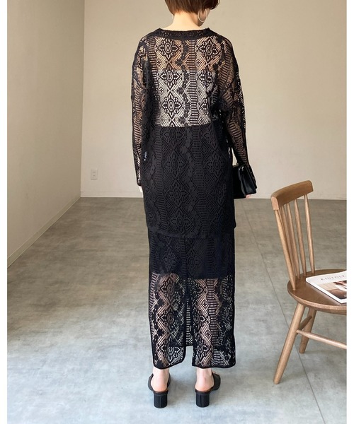 ロングスカート ハイウエスト 上品 ビジネス スリット レトロ maison de LATIR ハイウエスト上品リブニットスカート 絶妙