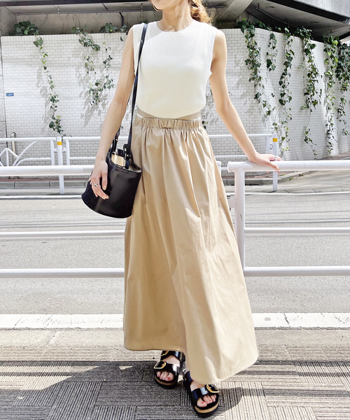 Spick & Span（スピックアンドスパン）の「タイプライターベルトギャザースカート（スカート・レディース・ベージュ/ブラック・38/36）」の16枚目の写真