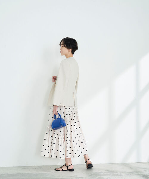 新品 NOLLEY'S ノーリーズ 麻混ノーカラーダブルジャケット 麻混ノーカラーダブルジャケット | ノーリーズ(NOLLEY'S