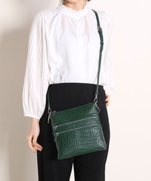 クロコダイルレザー2wayショルダーバッグマット加工