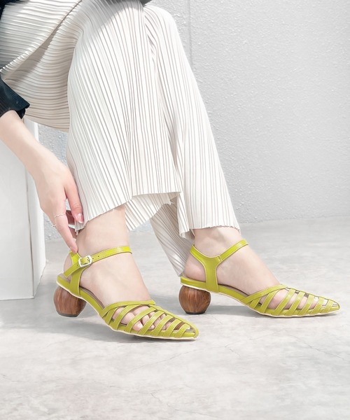 alala（アララ）の「スフィアヒールボーングルカサンダル（サンダル・レディース・ライトグリーン/ホワイト/パープル/ブラック・S/L/LL/M）」の4枚目の写真