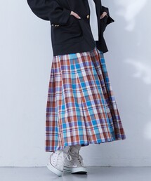 【WOMEN】チェックフレアスカート