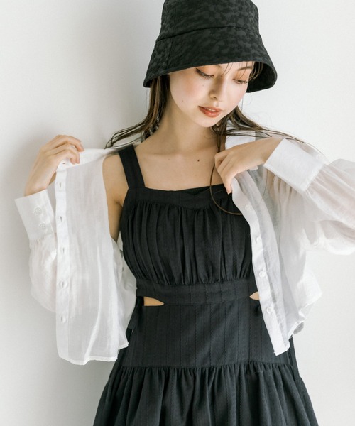 OLIVE des OLIVE（オリーブデオリーブ）の「ダブルフロントクロップドシャツ　1031040330（シャツ/ブラウス・レディース・ブルー/オフホワイト/サックスブルー/ブラック系その他・FREE）」の2枚目の写真