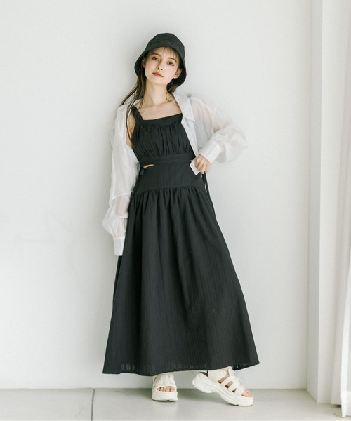 OLIVE des OLIVE（オリーブデオリーブ）の「ダブルフロントクロップドシャツ　1031040330（シャツ/ブラウス・レディース・ブルー/オフホワイト/サックスブルー/ブラック系その他・FREE）」の7枚目の写真