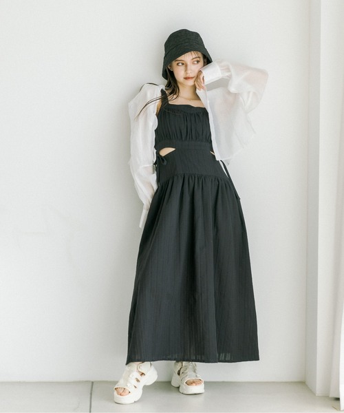 OLIVE des OLIVE（オリーブデオリーブ）の「ダブルフロントクロップドシャツ　1031040330（シャツ/ブラウス・レディース・ブルー/オフホワイト/サックスブルー/ブラック系その他・FREE）」の8枚目の写真