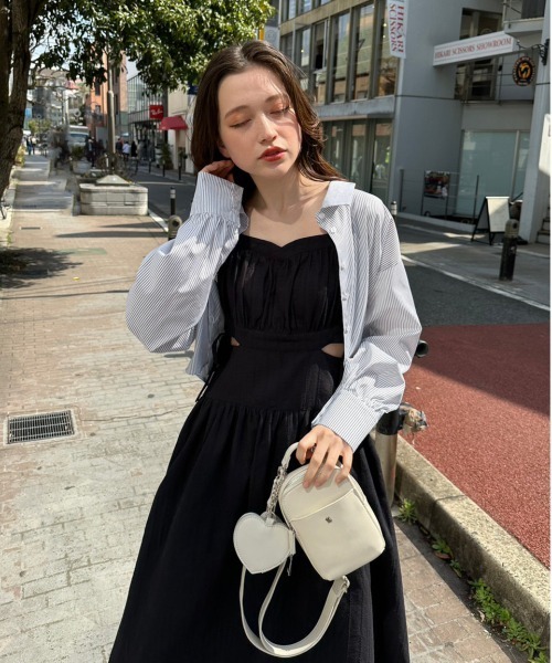 OLIVE des OLIVE（オリーブデオリーブ）の「ダブルフロントクロップドシャツ　1031040330（シャツ/ブラウス・レディース・ブルー/オフホワイト/サックスブルー/ブラック系その他・FREE）」の15枚目の写真