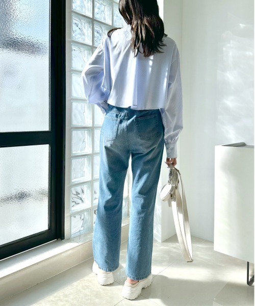 OLIVE des OLIVE（オリーブデオリーブ）の「ダブルフロントクロップドシャツ　1031040330（シャツ/ブラウス・レディース・ブルー/オフホワイト/サックスブルー/ブラック系その他・FREE）」の20枚目の写真