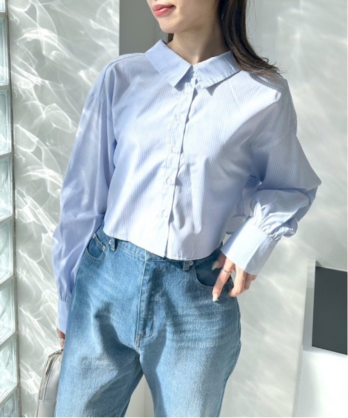 OLIVE des OLIVE（オリーブデオリーブ）の「ダブルフロントクロップドシャツ　1031040330（シャツ/ブラウス・レディース・ブルー/オフホワイト/サックスブルー/ブラック系その他・FREE）」の21枚目の写真