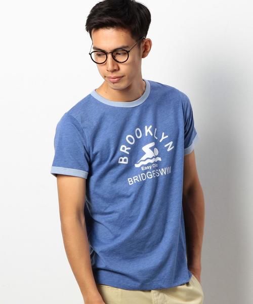 coen（コーエン）の「TCリンガーTシャツ（Tシャツ/カットソー・メンズ・コバルトブルー/イエロー/ケリー・MEDIUM/LARGE/SMALL/X-LARGE）」の2枚目の写真