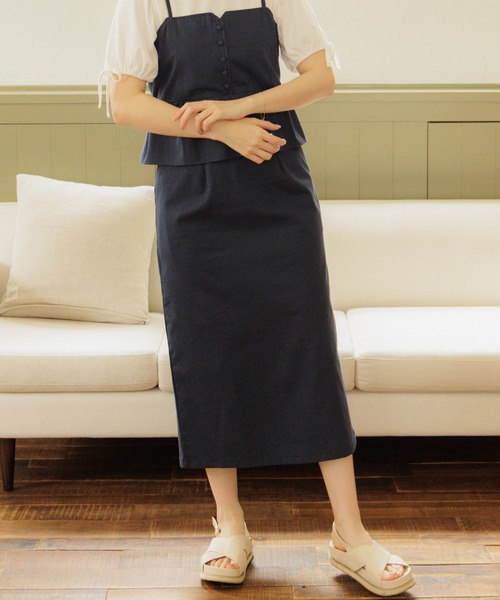 flower（フラワー）の「マリンリボンスカート（スカート・レディース・アイボリー/ネイビー・FREE）」の2枚目の写真