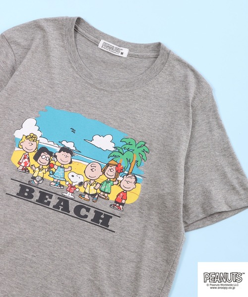 PEANUTS（ピーナッツ）の「PEANUTS スヌーピー アウトドア 半袖Tシャツ（Tシャツ/カットソー・レディース・レッド/ネイビー/ホワイト系その他2/ベージュ/ピンク/ブラック/オフホワイト/杢グレー/チャコール/ホワイト系その他・M/L/LL/S）」の5枚目の写真