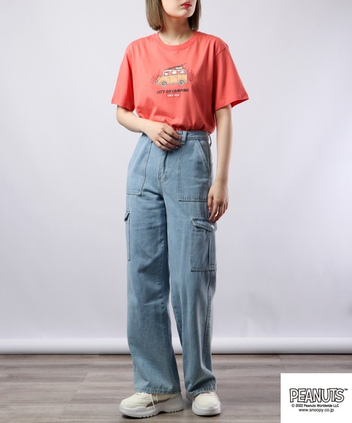 PEANUTS（ピーナッツ）の「PEANUTS スヌーピー アウトドア 半袖Tシャツ（Tシャツ/カットソー・レディース・レッド/ネイビー/ホワイト系その他2/ベージュ/ピンク/ブラック/オフホワイト/杢グレー/チャコール/ホワイト系その他・M/L/LL/S）」の13枚目の写真