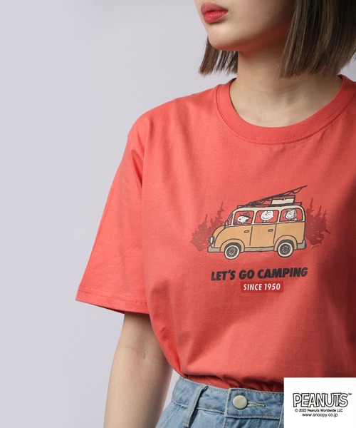 PEANUTS（ピーナッツ）の「PEANUTS スヌーピー アウトドア 半袖Tシャツ（Tシャツ/カットソー・レディース・レッド/ネイビー/ホワイト系その他2/ベージュ/ピンク/ブラック/オフホワイト/杢グレー/チャコール/ホワイト系その他・M/L/LL/S）」の14枚目の写真