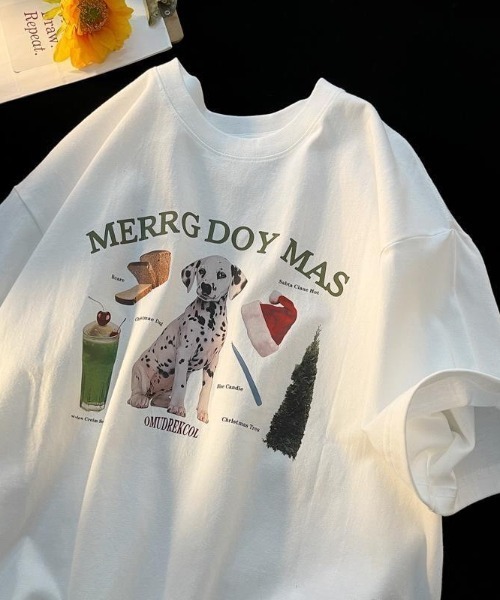 B.R.U(ブル)の「DOGグラフィックTシャツ(Tシャツ/カットソー・レディース・ホワイト/ブラック/グレー・FREE/LARGE)」の4枚目の写真