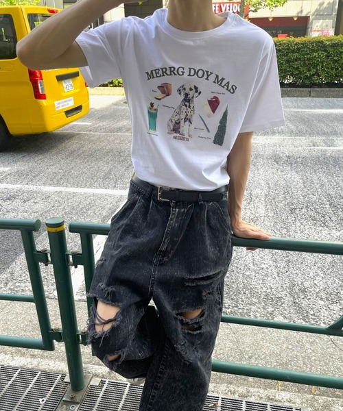 B.R.U(ブル)の「DOGグラフィックTシャツ(Tシャツ/カットソー・レディース・ホワイト/ブラック/グレー・FREE/LARGE)」の14枚目の写真