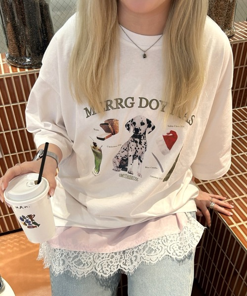 B.R.U（ブル）の「DOGグラフィックTシャツ（Tシャツ/カットソー・レディース・ホワイト/ブラック/グレー・FREE/LARGE）」の22枚目の写真