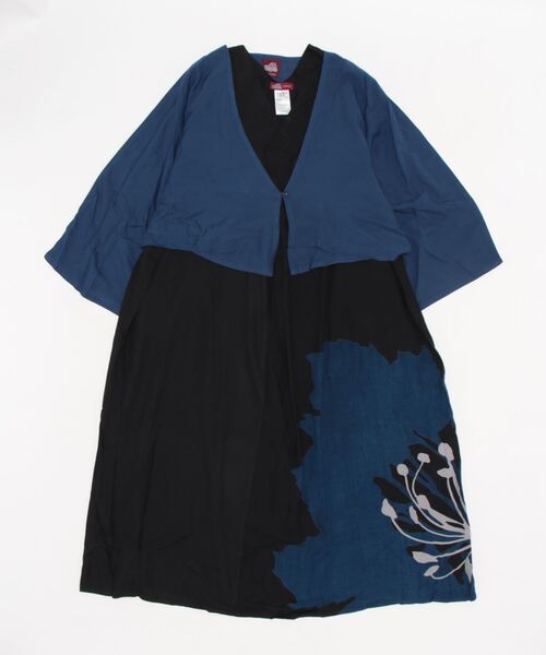 カヤ（カヤ）の「【カヤ】大輪の花ワンピース UV羽織付き（ワンピース・レディース・スミクロ/グリーン系その他/グレー系その他/パープル系その他・FREE）」の5枚目の写真