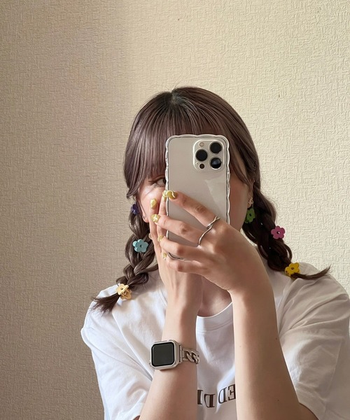 カラフルフラワーミニヘアクリップSET（バレッタ/ヘアクリップ