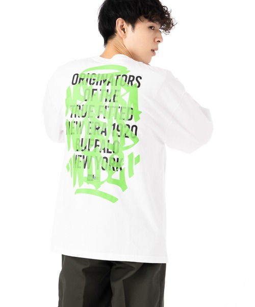 【グラフィティ】New Era ニューエラ オーバーサイズカットソー ニューエラ 長袖Tシャツ オーバーサイズ グラフィティ（Tシャツ