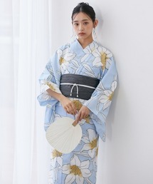 Neina(ネイナ)の【浴衣】綿100%浴衣3点セット(浴衣+くすみへこ帯+下駄)〔Neina〕(浴衣)