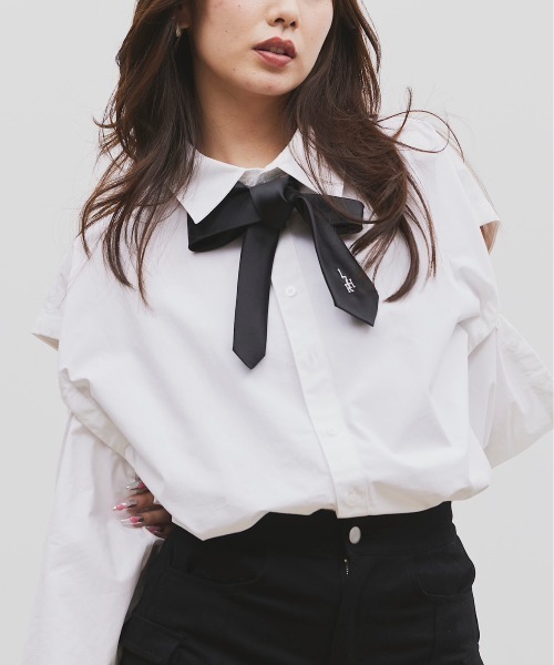 17HR（セブンティーンアワーズ）の「【ユニセックス】ロゴ刺繍ネクタイ（ネクタイ・レディース・ブラック/ブルー・FREE）」の21枚目の写真