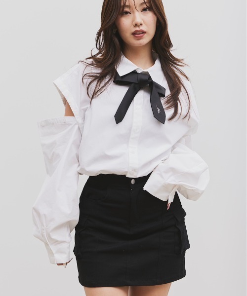 17HR（セブンティーンアワーズ）の「【ユニセックス】ロゴ刺繍ネクタイ（ネクタイ・レディース・ブラック/ブルー・FREE）」の22枚目の写真