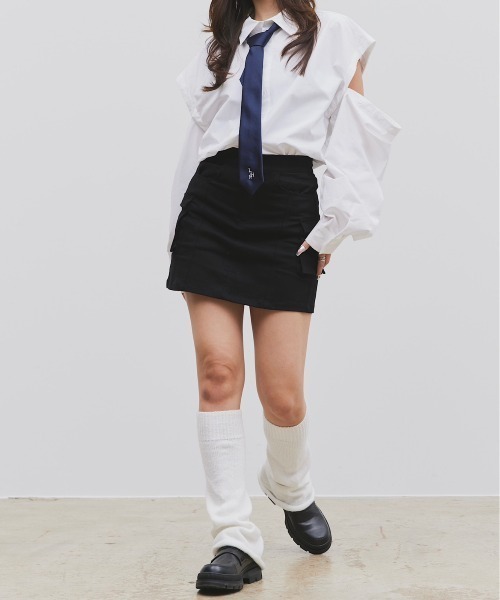 17HR（セブンティーンアワーズ）の「【ユニセックス】ロゴ刺繍ネクタイ（ネクタイ・レディース・ブラック/ブルー・FREE）」の17枚目の写真