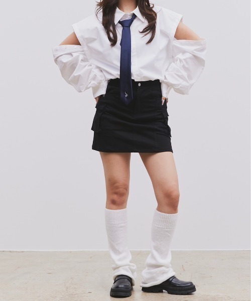 17HR（セブンティーンアワーズ）の「【ユニセックス】ロゴ刺繍ネクタイ（ネクタイ・レディース・ブラック/ブルー・FREE）」の19枚目の写真