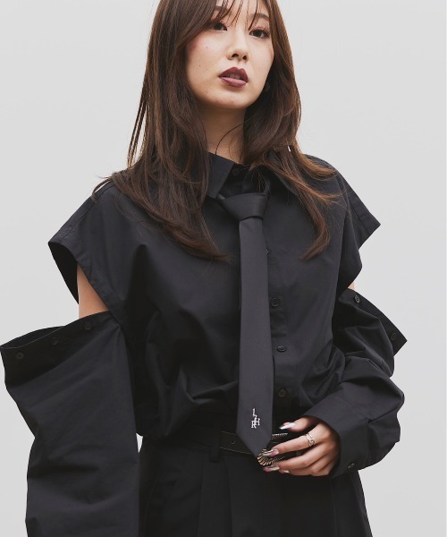 17HR（セブンティーンアワーズ）の「【ユニセックス】ロゴ刺繍ネクタイ（ネクタイ・レディース・ブラック/ブルー・FREE）」の5枚目の写真