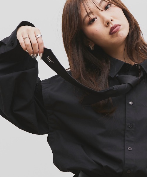 17HR（セブンティーンアワーズ）の「【ユニセックス】ロゴ刺繍ネクタイ（ネクタイ・レディース・ブラック/ブルー・FREE）」の9枚目の写真