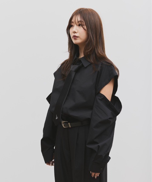 17HR（セブンティーンアワーズ）の「【ユニセックス】ロゴ刺繍ネクタイ（ネクタイ・レディース・ブラック/ブルー・FREE）」の4枚目の写真