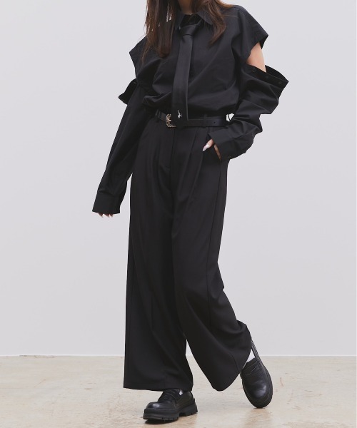 17HR（セブンティーンアワーズ）の「【ユニセックス】ロゴ刺繍ネクタイ（ネクタイ・レディース・ブラック/ブルー・FREE）」の12枚目の写真