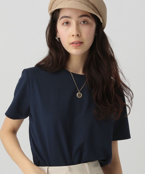 saloon（サルーン）の「SALOON(サルーン)/ベーシック半袖Tシャツ（Tシャツ/カットソー・レディース・ホワイト/ブラック/グリーン/ブルー/カーキ/ローズ/オレンジ/チャコールグレー/テラコッタ/ネイビー/ピンク・FREE）」の7枚目の写真