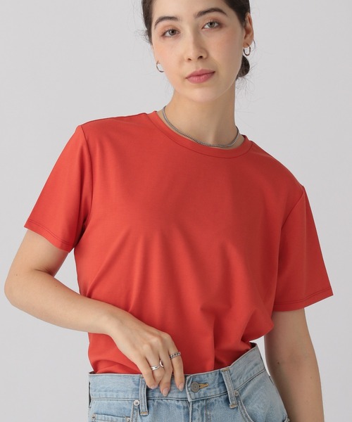 saloon（サルーン）の「SALOON(サルーン)/ベーシック半袖Tシャツ（Tシャツ/カットソー・レディース・ホワイト/ブラック/グリーン/ブルー/カーキ/ローズ/オレンジ/チャコールグレー/テラコッタ/ネイビー/ピンク・FREE）」の19枚目の写真