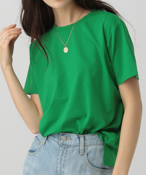 saloon（サルーン）の「SALOON(サルーン)/ベーシック半袖Tシャツ（Tシャツ/カットソー・レディース・ホワイト/ブラック/グリーン/ブルー/カーキ/ローズ/オレンジ/チャコールグレー/テラコッタ/ネイビー/ピンク・FREE）」の13枚目の写真