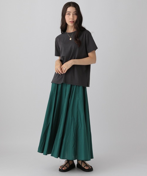 saloon（サルーン）の「SALOON(サルーン)/ベーシック半袖Tシャツ（Tシャツ/カットソー・レディース・ホワイト/ブラック/グリーン/ブルー/カーキ/ローズ/オレンジ/チャコールグレー/テラコッタ/ネイビー/ピンク・FREE）」の22枚目の写真