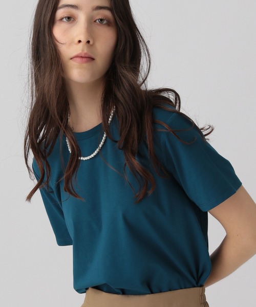 saloon（サルーン）の「SALOON(サルーン)/ベーシック半袖Tシャツ（Tシャツ/カットソー・レディース・ホワイト/ブラック/グリーン/ブルー/カーキ/ローズ/オレンジ/チャコールグレー/テラコッタ/ネイビー/ピンク・FREE）」の17枚目の写真