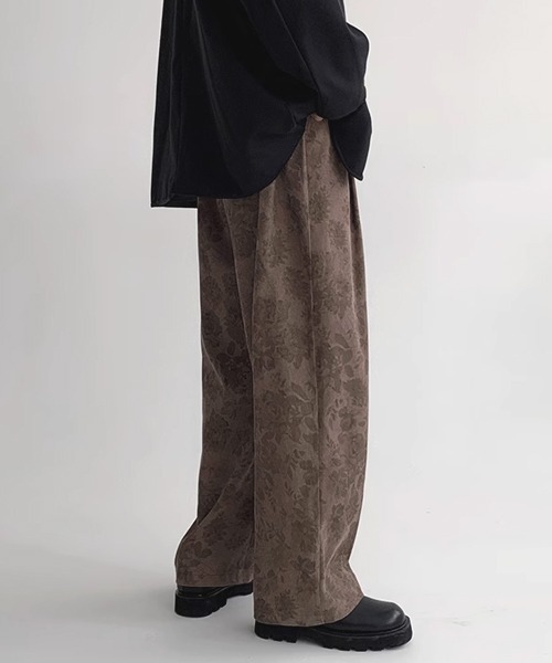 Theater code（シアターコード）の「【26SS再入荷】vintage make wide corduroy pants/ヴィンテージメイクワイド コーデュロイパンツ レトロ 花柄（チノパンツ・メンズ・ブラック/ベージュ・M/L/XL）」の6枚目の写真