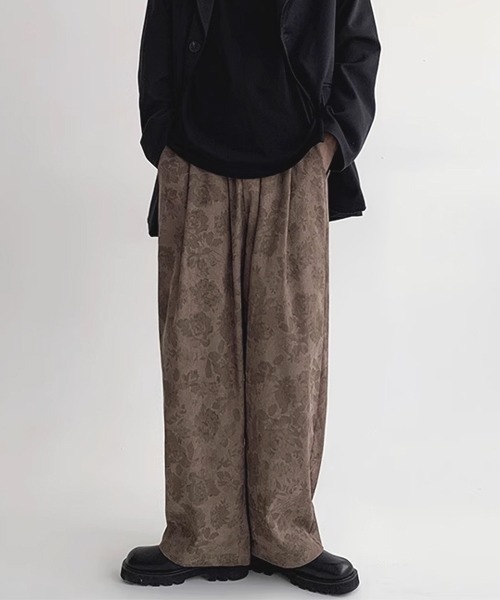 Theater code（シアターコード）の「【26SS再入荷】vintage make wide corduroy pants/ヴィンテージメイクワイド コーデュロイパンツ レトロ 花柄（チノパンツ・メンズ・ブラック/ベージュ・M/L/XL）」の8枚目の写真