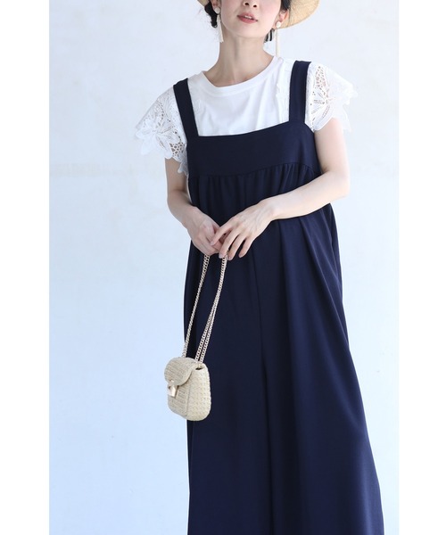 cawaii(カワイイ)の「(濃紺)(ベルト付き)ラクもお洒落も両方欲張る。上品カラーのサロペット(サロペット/オーバーオール・レディース・ネイビー・FREE)」の12枚目の写真