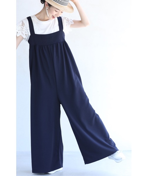 cawaii(カワイイ)の「(濃紺)(ベルト付き)ラクもお洒落も両方欲張る。上品カラーのサロペット(サロペット/オーバーオール・レディース・ネイビー・FREE)」の13枚目の写真
