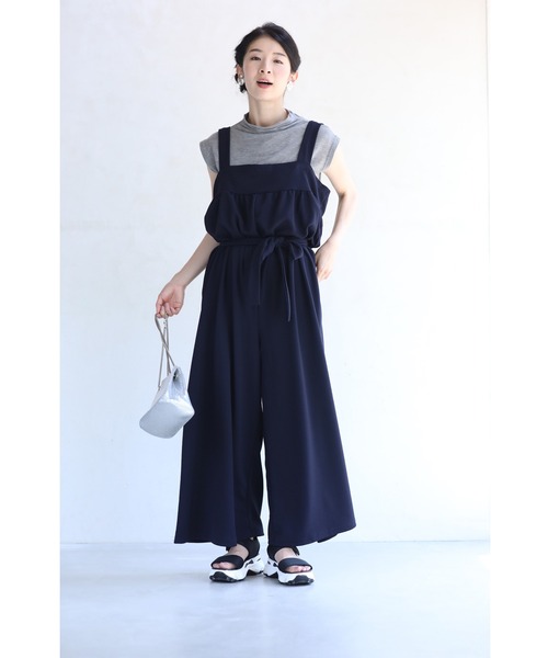 cawaii(カワイイ)の「(濃紺)(ベルト付き)ラクもお洒落も両方欲張る。上品カラーのサロペット(サロペット/オーバーオール・レディース・ネイビー・FREE)」の18枚目の写真