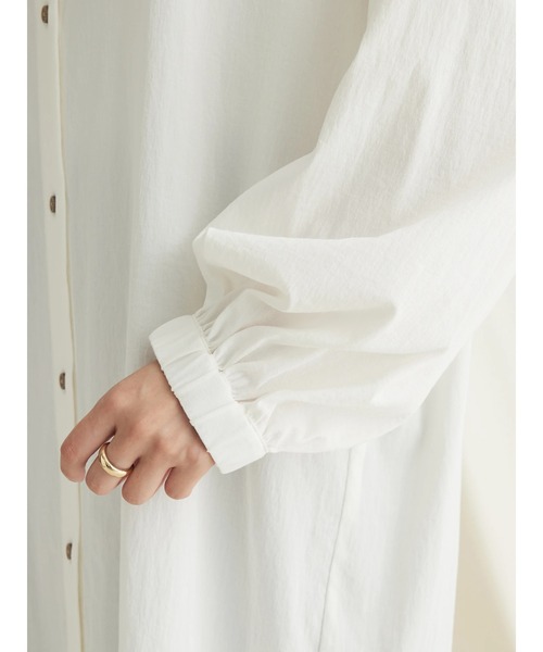 CRAFT STANDARD BOUTIQUE(クラフトスタンダードブティック)の「レーヨンデシンバンドカラーワンピース(ワンピース・レディース・ブラック/オフホワイト・FREE)」の14枚目の写真