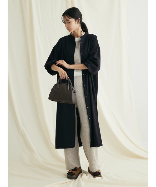 CRAFT STANDARD BOUTIQUE(クラフトスタンダードブティック)の「レーヨンデシンバンドカラーワンピース(ワンピース・レディース・ブラック/オフホワイト・FREE)」の16枚目の写真