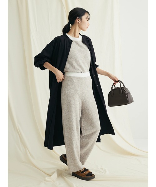 CRAFT STANDARD BOUTIQUE(クラフトスタンダードブティック)の「レーヨンデシンバンドカラーワンピース(ワンピース・レディース・ブラック/オフホワイト・FREE)」の19枚目の写真